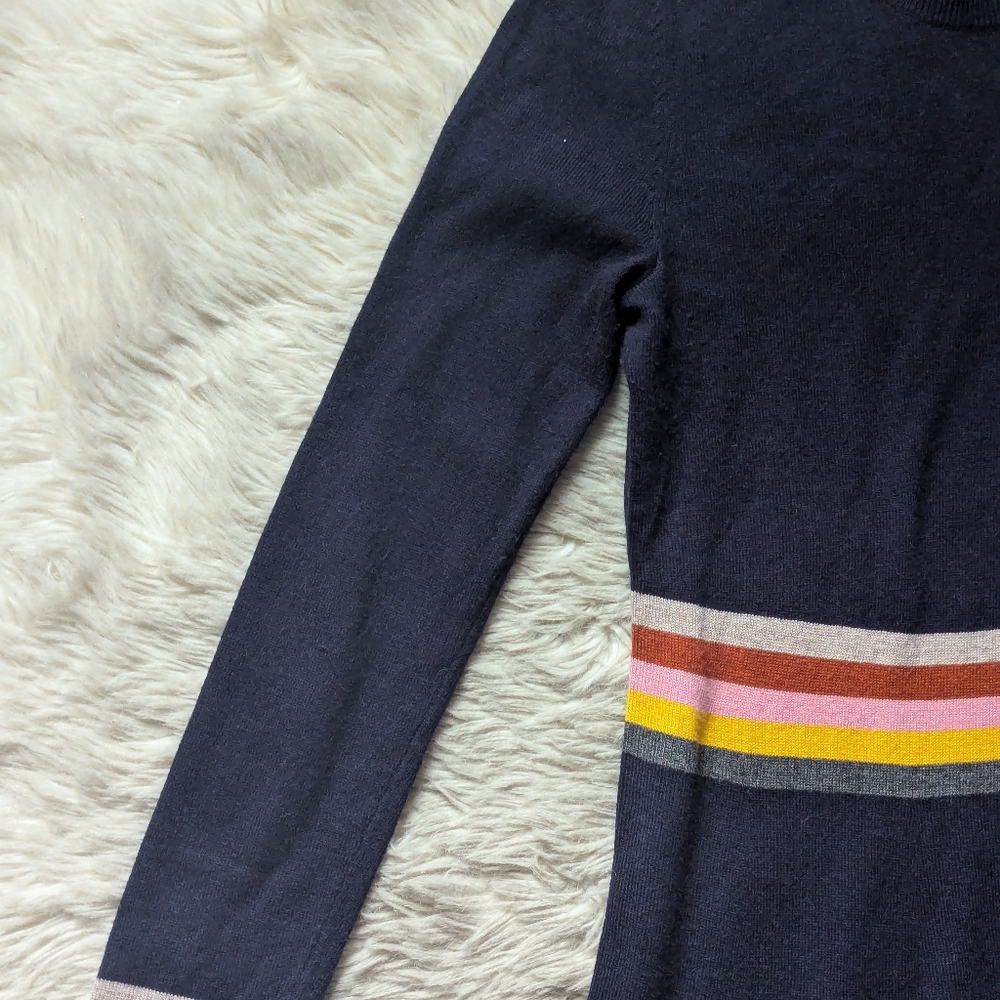 EUC Boden Stripe Waist Knitted Dress in Navy - Picture 4 of 16
